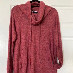 Pink Clover Burgandy Cowl Neck Knit Top